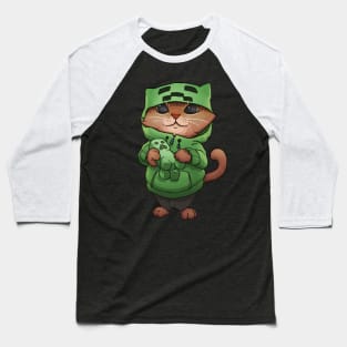 Creeper Cat Baseball T-Shirt